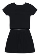 Conj. Blusa E Saia Shorts Preto