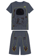 Pijama Camiseta E Bermuda Azul Claro